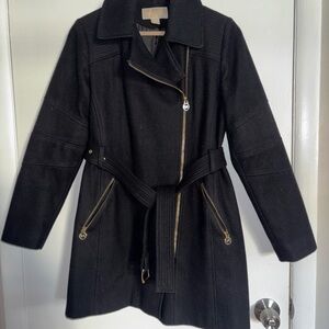 Michaels Kors Women's Black Trench Coat with Belt Size M